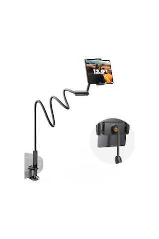 Bix Saiji Ivy 4 Tablet Tutucu Yatak Ve Masa İçin 360 Dönebilir Ayarlanabilir Tablet Standı Siyah