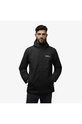 Jack Wolfskin Texapore 3in1 Erkek Siyah Ceket Düz A61864