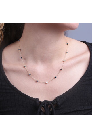 14 Ayar Sarı Altın Göz Figürlü Kolye