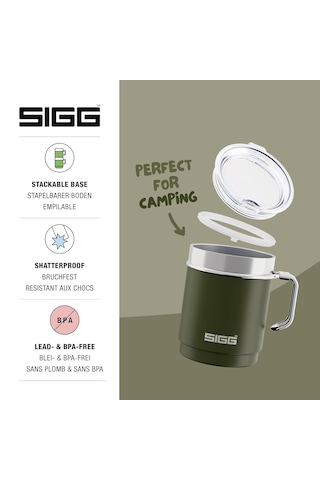 Lexroo Camp Termos Bardak Travel Mug Roasted Green Tritan Kapaklı - Beyaz - 0,36 L