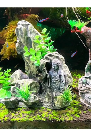 Tevdı Akvaryum Dekorasyonu Kaya Düzeni Kaya Buda 198614708