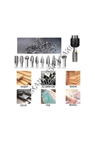 6MM KARBÜR KALIPÇI FREZE ELMAS TAŞLAMA FREZE UCU H TİPİ FETT