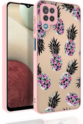 Galaxy M12 Kılıf Desenli Kamera Korumalı Parlak Zore Nora Kapak NO1