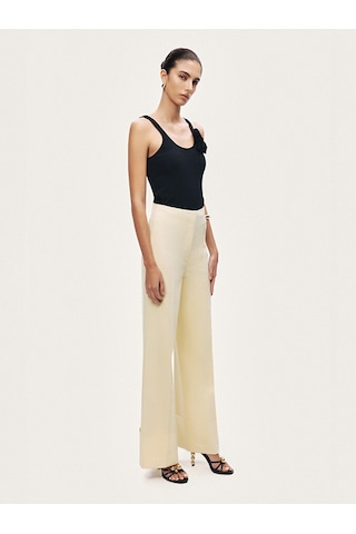 Nocturne Yüksek Bel Wide Leg Pantolon N26yn3483 Sarı