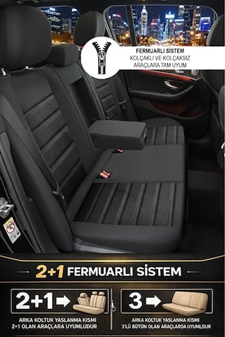 Volvo Xc70ı Facelift 2013 2.0 T5 245 Hp 2013 Uyumlu Kumaş Alcantara Oto Koltuk Kılıfı Siyah