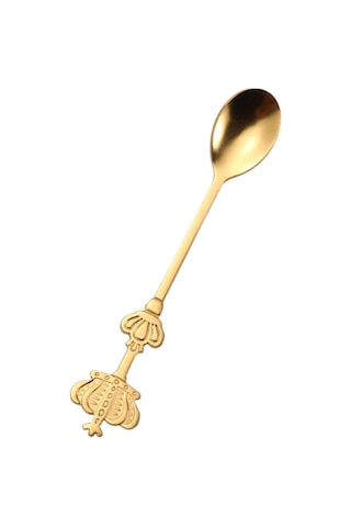 Yaozixa Altın Renkli Çift Taç Desenli Paslanmaz Çelik Kaşık - Kahve, Çay, Tatlı İçin Çok Amaçlı Ve Dayanıklı Diğer