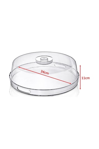 Ny Home 2li Yuvarlak,sunum Tepsisi Ve Kek Fanusu Maxi Boy Şeffaf