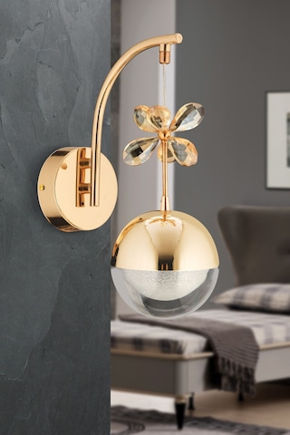 Küre Gold Ledli Aplik Salon Mutfak Oda Oturma Odası Hol Ledli Aplik Sb-ld-707 Gold