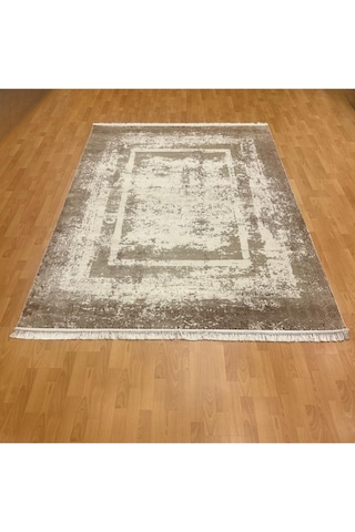 Çerçeve Tasarımlı 200 X 300 Yün Halı Gri
