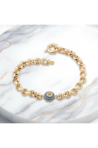 Nazarlı 925 Ayar Gümüş Hallow Bileklik