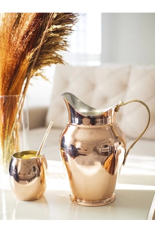 Bakır Sürahi Antalya Model Bakır Renk 3lt