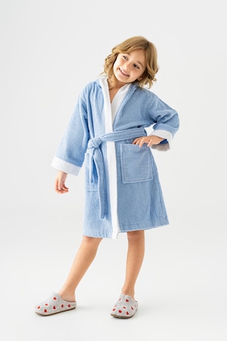 Soley Pueri %100 Pamuklu Unisex Çocuk Bornozu Mavi