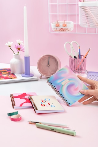 Cep Boy 10x14 Cm Spiralli Çizgili Karton Kapak 3'lü Defter Seti No Excuses Soyut Gradient Soyut