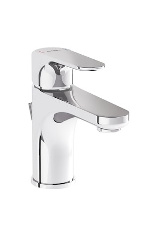 VitrA Root Round A42722 Lavabo Bataryası (Sifon Kumandalı) Krom