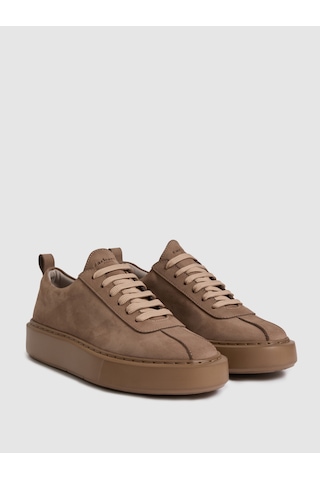 Cacharel Kum %100 Deri Sneaker Ayakkabı Ekru