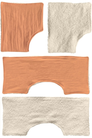 Müslin-havlu 2'li Çift Yönlü Omuz Bezi Gaz Çıkarma Bezi K-bej Bej - Kiremit