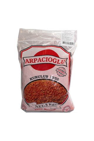 Arpacıoğlu® Kırmızı Yaprak Mercimek 5 KG Naturel