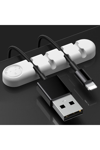 Gajeena Siyah Silikon Kablolu Düzenleyici, 4 Delikli Masa Üstü Kablo Tutucu, Ofis Ve Ev İçin Dayanıklı Yapışkan Kablo Yöneticisi