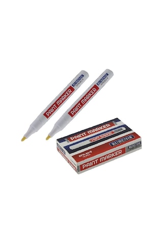 Rubenis Paint Marker Kalem Beyaz Rpm-80/B Demirbaş Kalemi 12'li