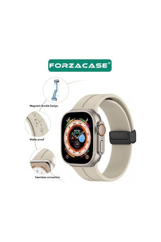 Forzacase Apple Uyumlu Watch 10 Series 46mm İle Manyetik Tokalı Silikon Kordon Kayış - Fc272 Lacivert