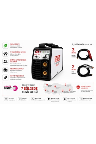 Tieweld Mma201 İnverter Kaynak Makinası + El Kaynak Maskesi + 100 Adet 250x350mm Elektrod