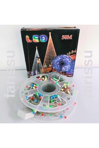 50 Metre Rgb Renkli Peri Led Işık Fişli Dış Mekan Dekoratif Aydınlatma RGB