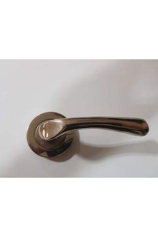 Çelik Kapı Kolu Rozetli Kumru Nikel Saten Sağ