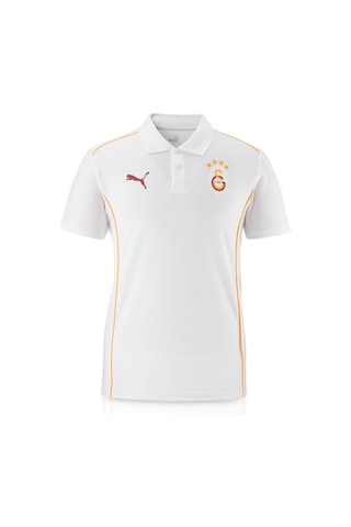 Galatasaray Lisanslı Polo Yaka Beyaz Antrenman T-shirt + Bileklik Set Hediyelik Ahşap Kutulu Beyaz - Bej - Gri
