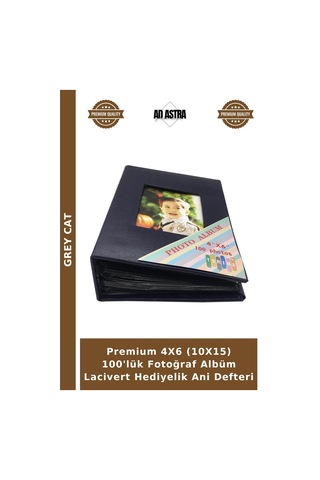 Premium 4x6 10x15 100'lük Fotoğraf Albüm Lacivert Hediyelik Ani Defteri