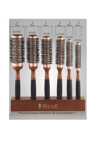 Hector Vent Point Seramik Sehpalı 6 Lı Saç Fırça Seti