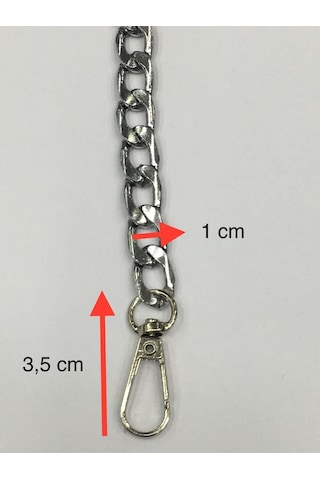 Karantuhafiye Çanta Zinciri Ucu Klipsli 115 Cm Gümüş Gümüş