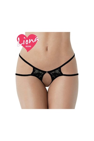 Liona Dantelli Kadın Siyah Seksi Fantazi Iç Giyim Çamaşırı Külot