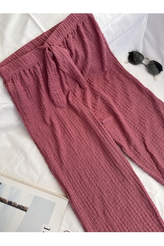 Intive Cool Comfort Waffle Kumaş Pamuklu Nefes Alabilir Basic Yaz Gül Kurusu