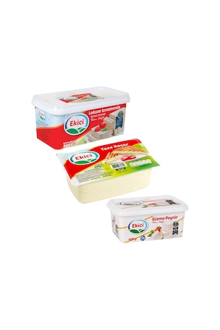 Ekici Beyaz - Süzme - Kaşar Peyniri 3 Lü Set