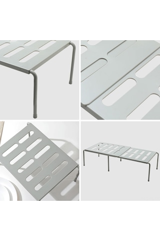 Jeemson Beyaz Genişletilebilir Sulama Delikli Depolama Rafı - Mutfak/banyo Çerezlik Organizer 40.5-68cm Beyaz