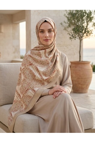 Moda Nuda Iconic Lema Şal Bej Zarif Ve Modern