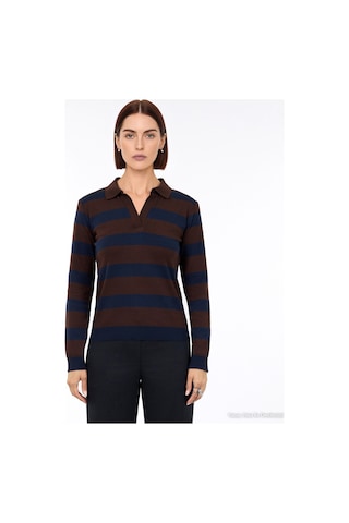 Yargıcı Regular Polo Yaka Uzun Kol Kazak 26kktr2099x 003 Kahverengi