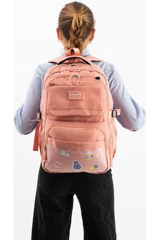 Ventis Unisex Okul Çantası Lise Ortaokul Kalemlikli 2'li Set Sırt Çantası 43 30 Cm Çok Cepli Vnt7-d Turuncu