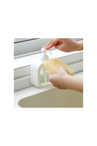 1 Adet Mimoza Şeffaf Sıvı Sabunluk - Beyaz - 16 Cm Diğer