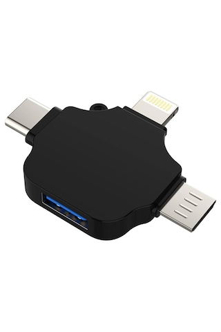 Lightning Apple Uyumlu iPhone Type-c Micro Usb 3in1 Usb 3.0 Dişi Otg Çevirici