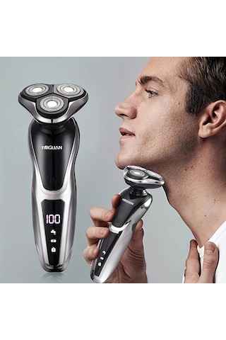 Fochsia Siyah Erkek Elektrikli Tıraş Makinesi 3d Şarj Edilebilir Dönen Tıraş Makinesi Baba Hediyesi