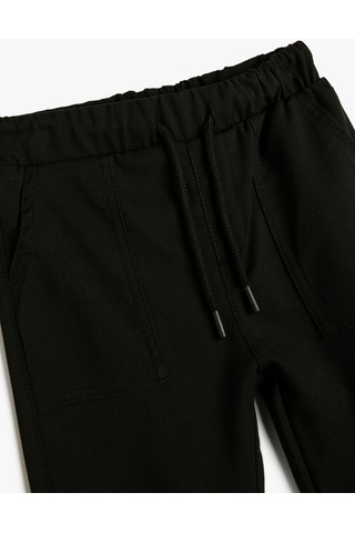 Koton Kargo Jogger Pantolon Cepli Beli Bağlamalı Siyah 4skb40007tw 4SKB40007TW999 Siyah