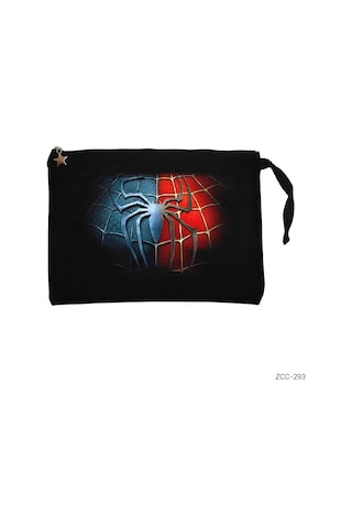 Zepplin Giyim Spiderman Black Red Siyah Clutch Astarlı Cüzdan / El Çantası