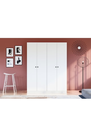Gm 052 4 Kapılı Düğme Kulplu Gardrop