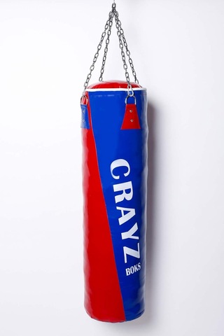 Crayz Çocuk Dolu Boks Kum Torbası Boks Eldiveni Set + Askı Aparatı 70x25cm Kırmızı Mavi Çok Renkli