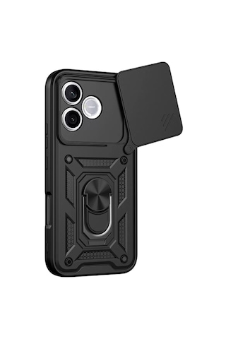 Newface Huawei Honor 600 Lite Pars Lens Yüzüklü Silikon - Siyah