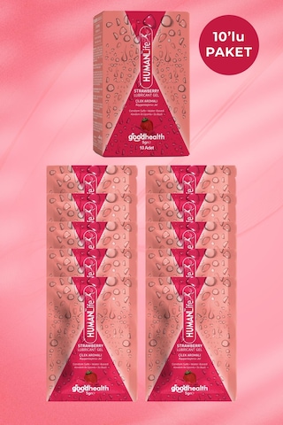 Humanlife Çilek Aromalı Kayganlaştırıcı Jel Lubricant 10 x 5 G