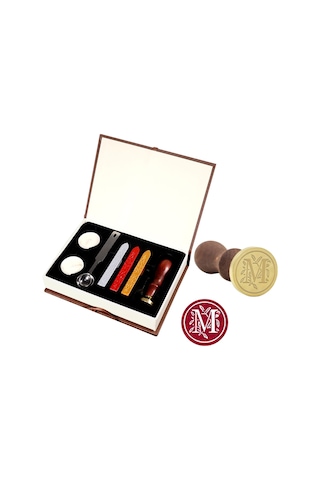 Kartlar, Zarflar, Davetiyeler, Şarap Paketleri, Düğün Mektupları İçin Mühürleme Mum Çubukları İle Klasik Mühür Mum Damgası Seti - Stil M