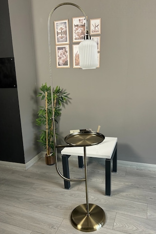 Wingmn Eskitme Gövde Beyaz Cam Hareketli Başlık Lambader Metal Oturma Odası Çalışma Odası Zemin Beyaz