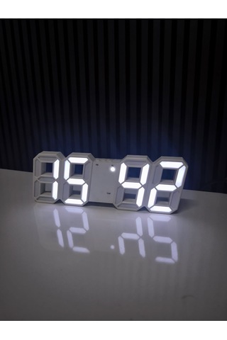 Zoko Dijital Saat 3d Dekoratif Saat-takvim-alarm Termometre 07 Beyaz